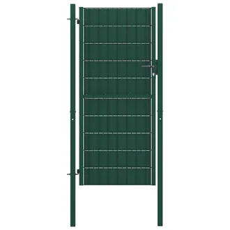 vidaXL Vidaxl Cancello Per Recinzione In Pvc E Acciaio 100x204 Cm Verde