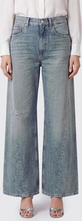 Maison Margiela Jeans a gamba larga in denim a vita alta