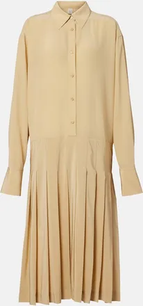 Toteme Pleated silk shirt dress