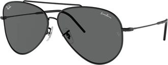 Ray-Ban Lenny Kravitz Aviator Reverse Dark Grey Pilot Unisex Sunglasses RBR0101S 002/GR 59
