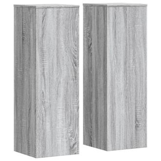 vidaXL Vidaxl - Soportes Para Plantas 2 Uds Madera Gris Sonoma 33x33x100 Cm