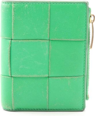 Bottega Veneta Green Leather Wallet (Bi-Fold) (Pre-Owned)