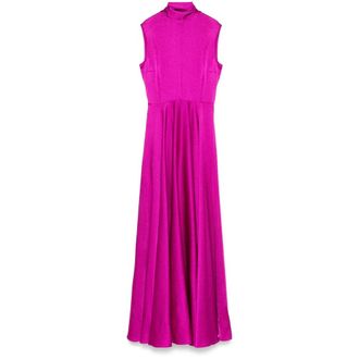 Solace London Maxi Dresses, female, Pink, Size: 2XS Fuchsia Pink Sleeveless Dress with Scarf