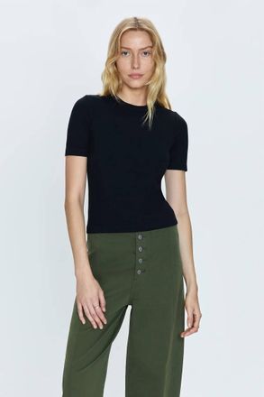 Pistola Denim Bella Fitted Tee In Noir