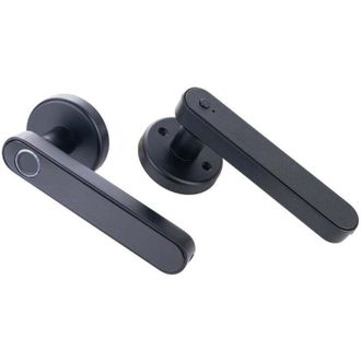 OEM Manilla Con Cerradura De Huella Dactilar Para Puertas Interiores De Madera, Pestillo Ajustable De Una Sola Leng&uuml;eta (circular) -crezuo