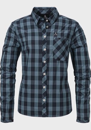 Sch&ouml;ffel Outdoorbluse SCH&Ouml;FFEL Blouse Silba L, Damen, Gr. 40, blau (8860, blau), Oberstoff : 92% Nylon 8% Elasthan, Basic, V-Ausschnitt, Blusen Outdoorbluse