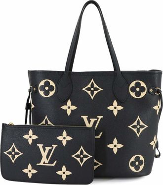 Louis Vuitton Beige Black Monogram Empreinte Handbag Pouch Tote Bag (Pre-Owned)
