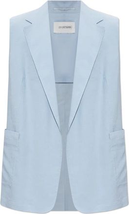 Sportmax Maggio Vest - Dames - Bodywarmers - Blauw - S - Leer - Jassen