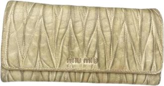 Miu Miu Pre-owned Leren Portemonnee - Dames - Vintage Accessoires - Wit - ONE Size - Leer - Vintage
