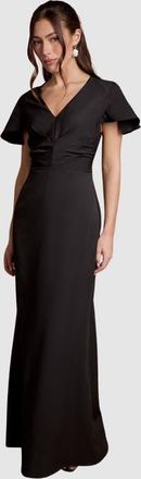 Coast Crepe V-Neck Maxi Dress in Black at Nordstrom, Size 10