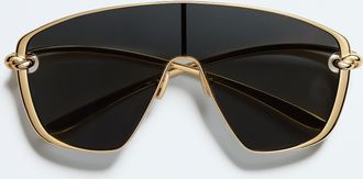 Bottega Veneta Knot Shield Sunglasses - Gold - Unisex