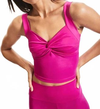 Lanston Element Twist Front Top In Pink