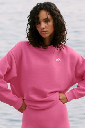 Alo | Accolade Crewneck Neck Pullover Top in Paradise Pink, Size: Medium
