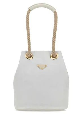 Prada White Mariner Small Bucket Bag