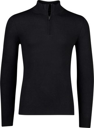 Cavallaro Truien & Vesten, Heren, Zwart, L, Wol, Merino Half Zip Pullover