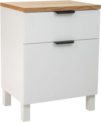 Wanderlust Deco Wanderlust Deco - Mesita de madera de 1 cajon y 1 puerta 45x35x60h cm