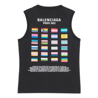 Balenciaga Pride 22 Tank Top Black White 698102TMVO41070