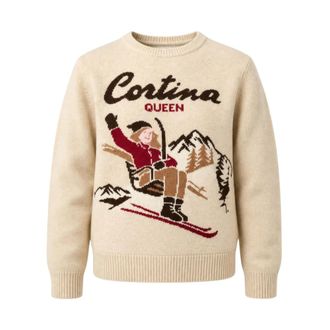 MC2 Saint Barth New Queen Sweater - Dames - Ronde hals truien - Beige - S - Wol - Truien & Vesten