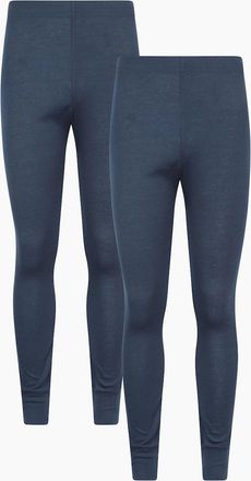Mountain Warehouse Mens Mountain Warehouse Mens Talus Base Layer Bottoms (Pack of 2) - Navy - Size: 42/43/32