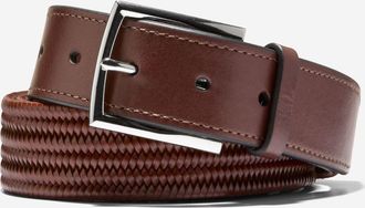 Cole Haan Mens Leather Stretch Braid Belt - Beige Size 32