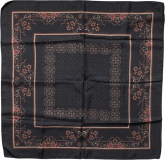 Dolce & Gabbana Black Patterned Square Foulard Womens Scarf