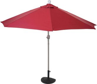 Hhg Parasol De Media Ca&ntilde;a Parla, Parasol De Balc&oacute;n, Poli&eacute;ster/aluminio Uv 50+ 3kg, 270cm Burdeos Con Soporte