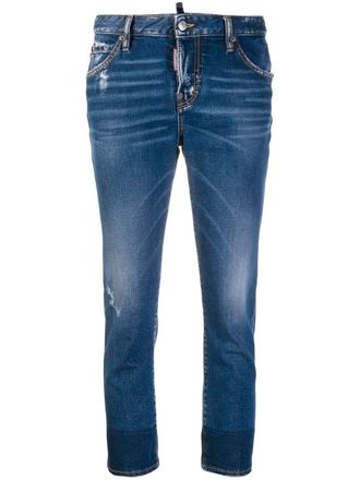 Dsquared2 Cool Girl cropped jeans - women - Cotton/Polyester/Spandex/Elastane/Cotton - 38 - Blue
