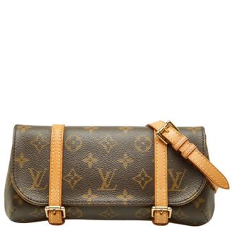 Louis Vuitton Brown Pvc Leather Pochette Sling Bag (Pre-Owned)