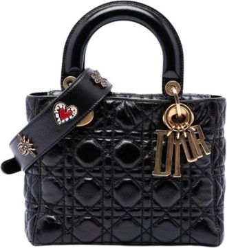 Dior Pre-owned Lady Dior - Dames - Vintage Handtas - Zwart - ONE Size - Leer - Vintage