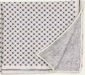 Brunello Cucinelli Mens Double-Face Geometric Silk Pocket Square