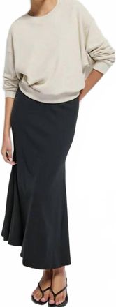 Nation Ltd Melani Ribbed Long Skirt In Jet Black