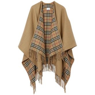Burberry Check-pattern Reversible Wool Cape