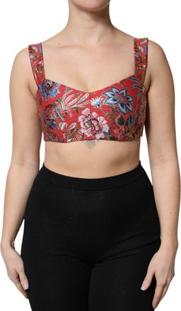 Dolce & Gabbana Floral Brocade Bustier Crop Top
