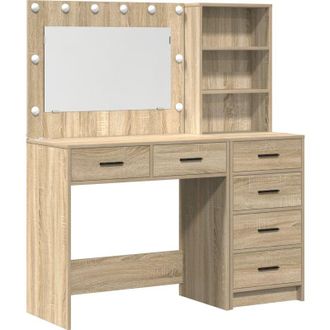 vidaXL Mesa De Tocador Marr&oacute;n 78.5 X 41 X 135 Cm Madera Contrachapada Vidaxl