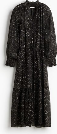 H&M Gemustertes Maxikleid - Schwarz