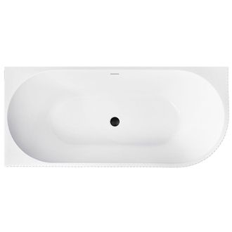 Rea Ba&ntilde;era De Esquina Rea Wenus 170 White Left With Brushed Copper Plug Cap