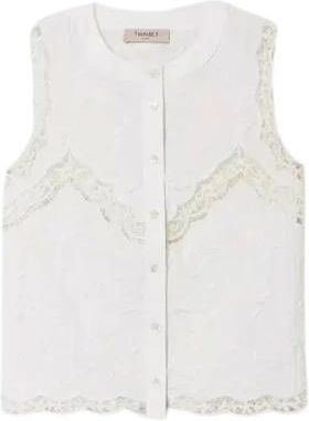 Twinset Dames, Tops, Wit, Maat: XS Katoen