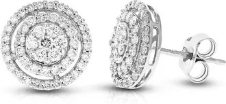 Vir Jewels 1 cttw Lab Grown Diamond Composite Earrings in Sterling Silver With Push Backs For Women