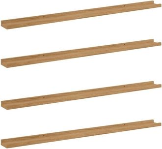 vidaXL Estante De Pared Con Estante 4 Pcs Marr&oacute;n 115 X 9 X 3 Cm Vidaxl