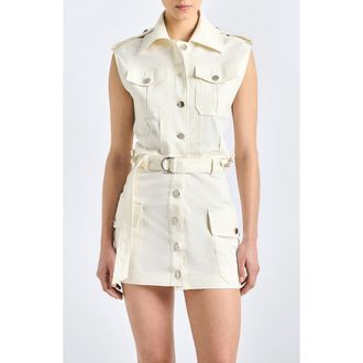 Derek Lam Joelle Belted Cargo Miniskirt in Soft White at Nordstrom, Size 2