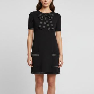 Elisabetta Franchi Black Abito Di Maglia Knitted Dress