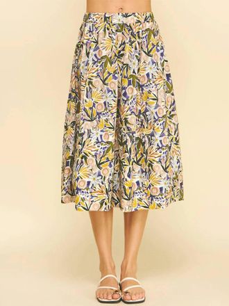 Pinch Design Floral A-Line Skirt In Purple