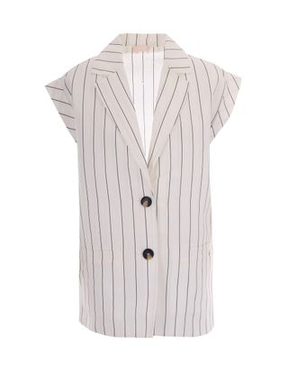 Liu Jo Sleeveless Pinstripe Vest with Classic Notch Lapel