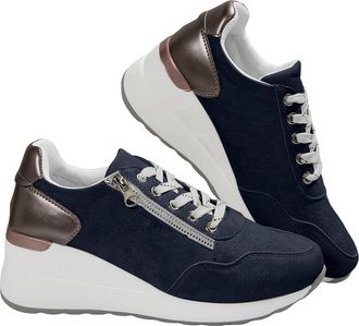 Generic High Heel Wedge Sneakers for Women Fashion Lace Up Platform Non Slip Walking Shoes Womens Casual Orthopedic Sneaker Running Athletic Tennis Sports Sho