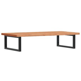 Berkfield Home Basin Shelf Wall Mounted Steel & Solid Wood Beech in Brown