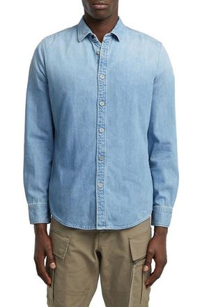G-Star Clean Slim Fit Cotton Chambray Button-Up Shirt in Faded Thames at Nordstrom, Size Medium