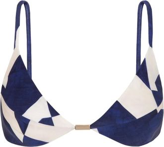 Lenny Niemeyer Triangulo Recorte abstract-print bikini top - White