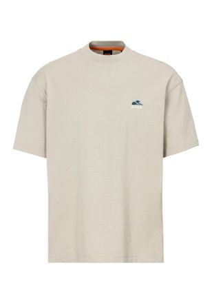 Boss Orange by Hugo Boss T-Shirt BOSS ORANGE Te numbers, Herren, Gr. XXL, beige (light beige271), Single Jersey, Obermaterial: 100% Baumwolle, unifarben, regular fit, Rundhals
