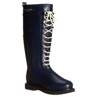 Ilse Jacobsen Rub1 Rubber Womens Calf Length Boots - Dark Navy - Size:UK 7.5