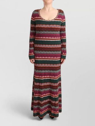 Missoni wool multicolor stripe knit relaxed-fit maxi dress